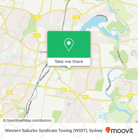 Mapa Western Suburbs Syndicate Towing (WSST)