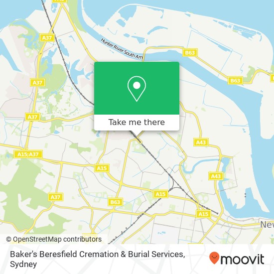 Baker's Beresfield Cremation & Burial Services map
