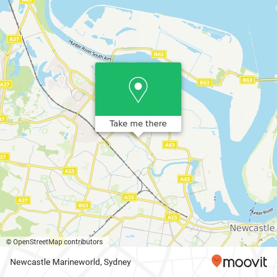 Mapa Newcastle Marineworld