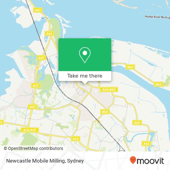 Mapa Newcastle Mobile Milling