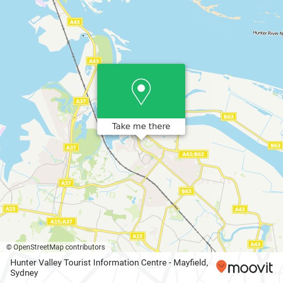 Hunter Valley Tourist Information Centre - Mayfield map
