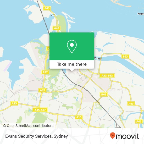 Evans Security Services map