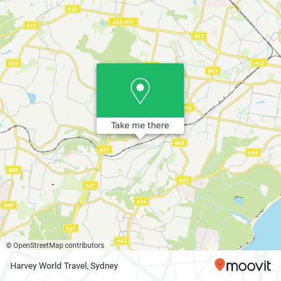 Mapa Harvey World Travel