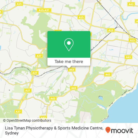 Mapa Lisa Tynan Physiotherapy & Sports Medicine Centre