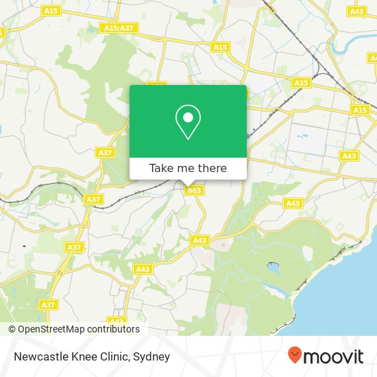 Mapa Newcastle Knee Clinic