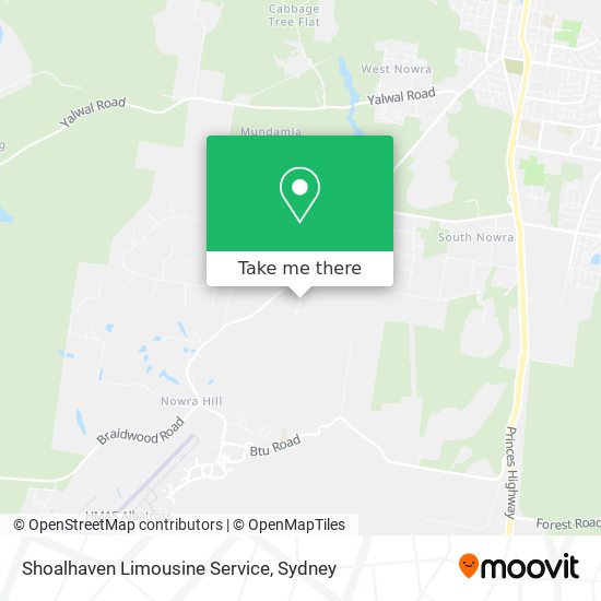 Shoalhaven Limousine Service map