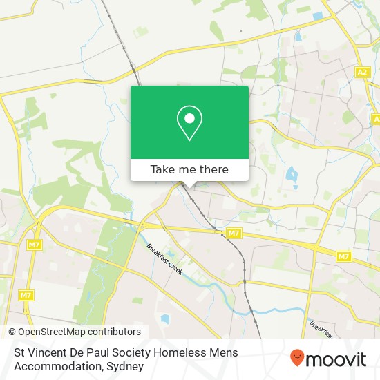 Mapa St Vincent De Paul Society Homeless Mens Accommodation