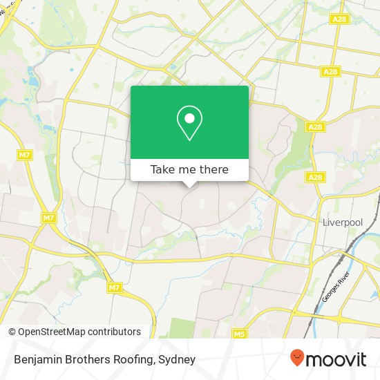 Benjamin Brothers Roofing map