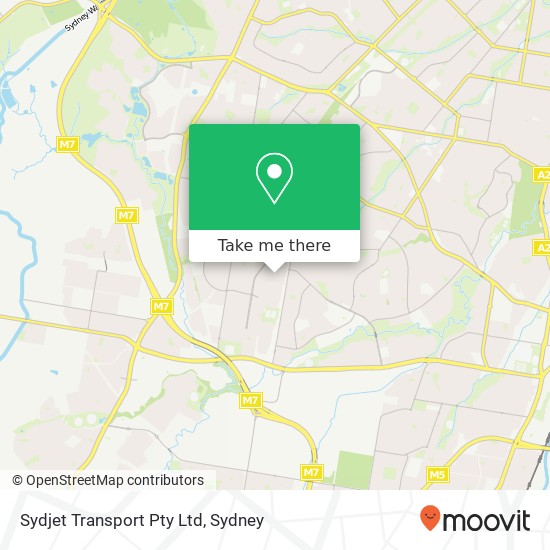 Mapa Sydjet Transport Pty Ltd