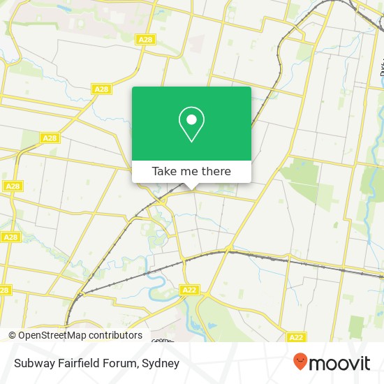 Subway Fairfield Forum map