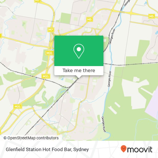 Mapa Glenfield Station Hot Food Bar