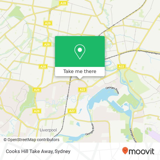 Mapa Cooks Hill Take Away