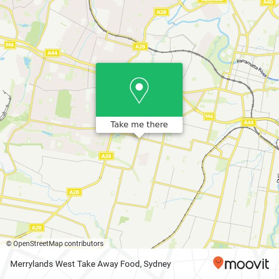 Mapa Merrylands West Take Away Food