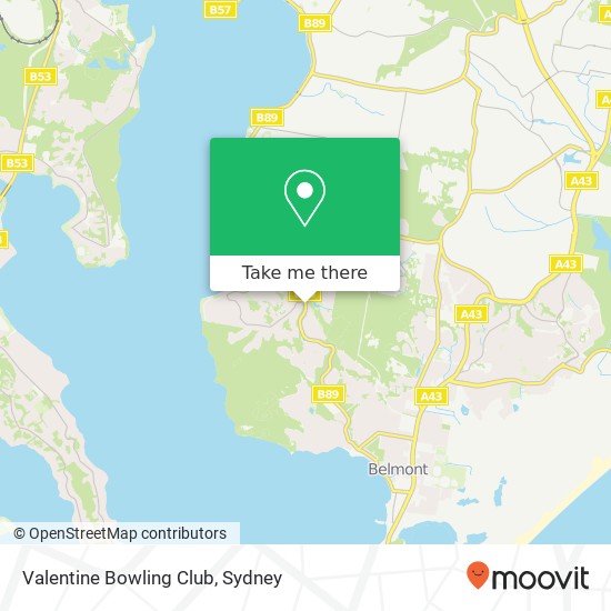 Mapa Valentine Bowling Club