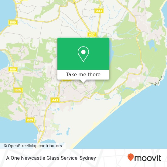 Mapa A One Newcastle Glass Service