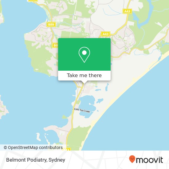 Belmont Podiatry map