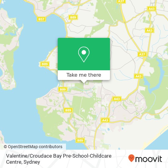 Mapa Valentine / Croudace Bay Pre-School-Childcare Centre