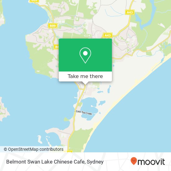 Mapa Belmont Swan Lake Chinese Cafe