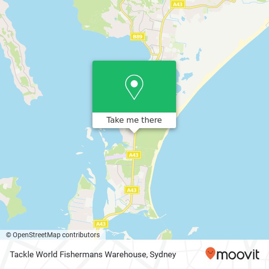Mapa Tackle World Fishermans Warehouse