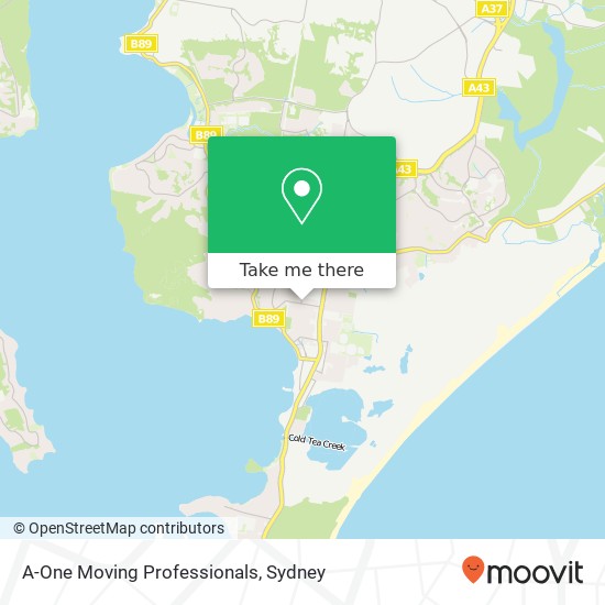 A-One Moving Professionals map