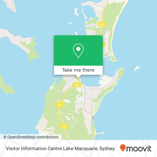 Visitor Information Centre Lake Macquarie map