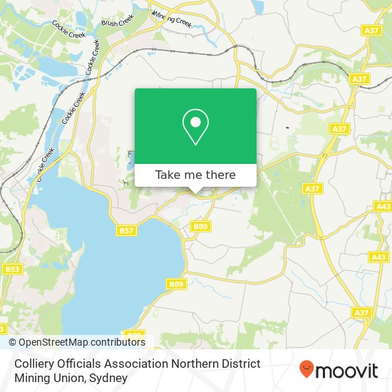 Colliery Officials Association Northern District Mining Union map