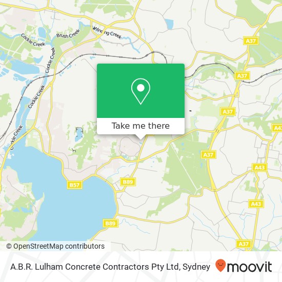 Mapa A.B.R. Lulham Concrete Contractors Pty Ltd