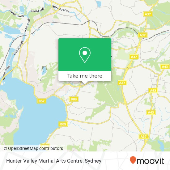 Mapa Hunter Valley Martial Arts Centre