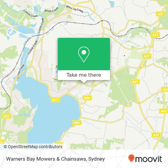Mapa Warners Bay Mowers & Chainsaws