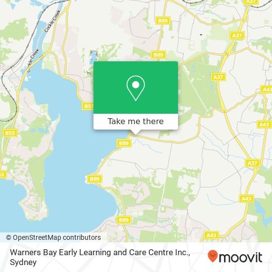 Mapa Warners Bay Early Learning and Care Centre Inc.