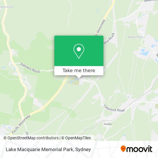 Mapa Lake Macquarie Memorial Park