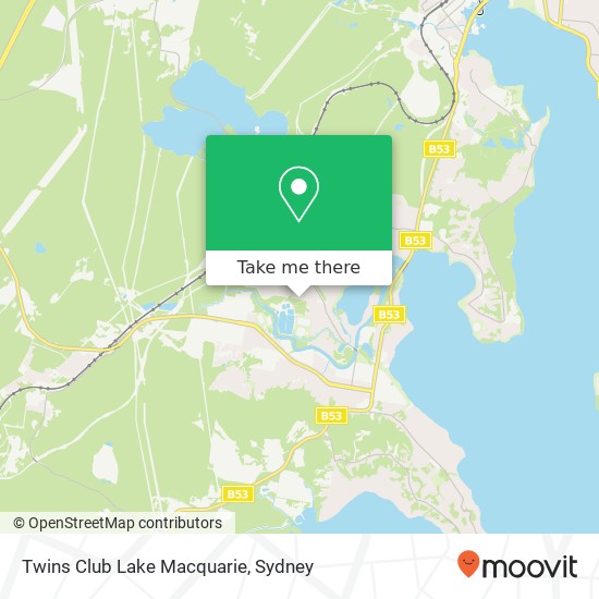 Mapa Twins Club Lake Macquarie