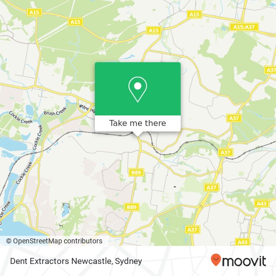 Mapa Dent Extractors Newcastle