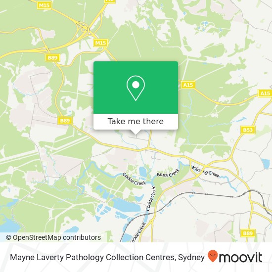 Mapa Mayne Laverty Pathology Collection Centres