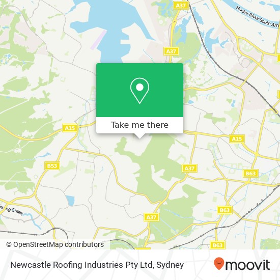 Mapa Newcastle Roofing Industries Pty Ltd