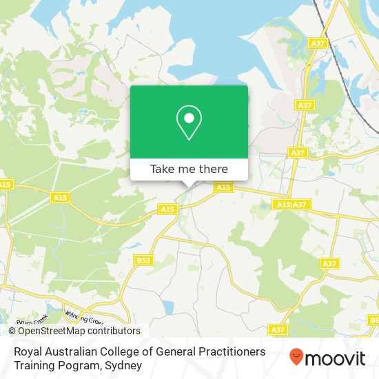 Royal Australian College of General Practitioners Training Pogram map