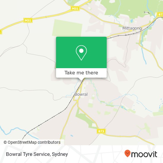 Mapa Bowral Tyre Service