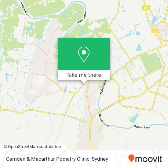 Mapa Camden & Macarthur Podiatry Clinic