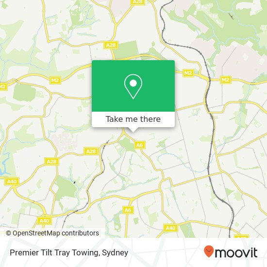 Premier Tilt Tray Towing map