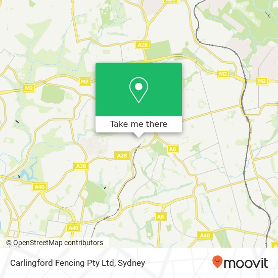 Carlingford Fencing Pty Ltd map