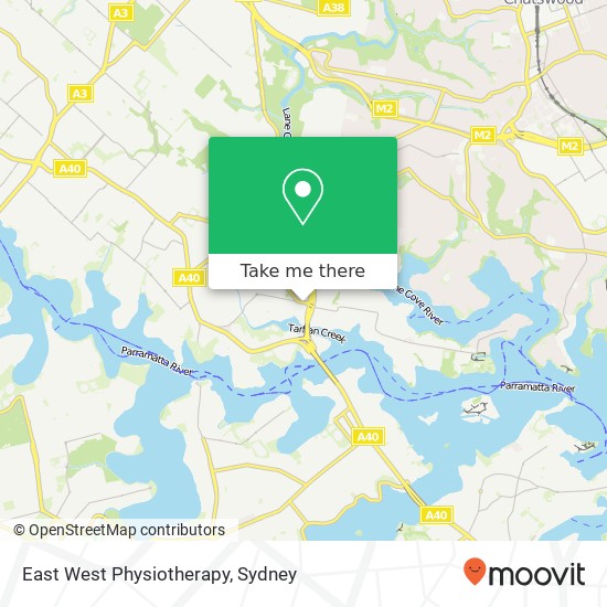 East West Physiotherapy map