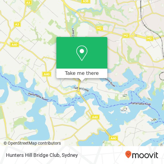 Hunters Hill Bridge Club map