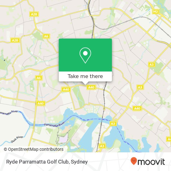 Ryde Parramatta Golf Club map