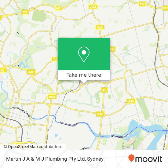 Martin J A & M J Plumbing Pty Ltd map