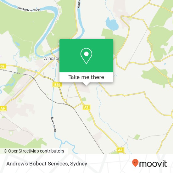 Mapa Andrew's Bobcat Services