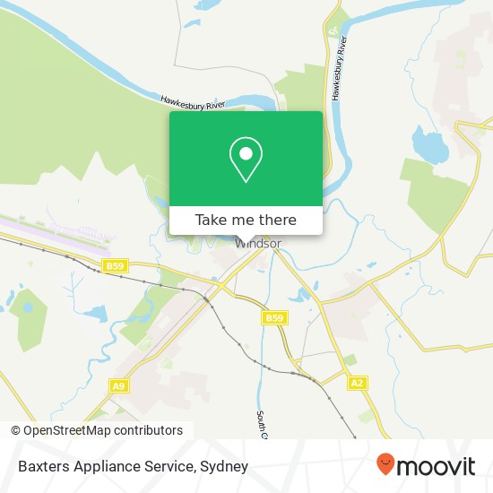 Mapa Baxters Appliance Service