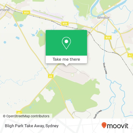 Bligh Park Take Away map