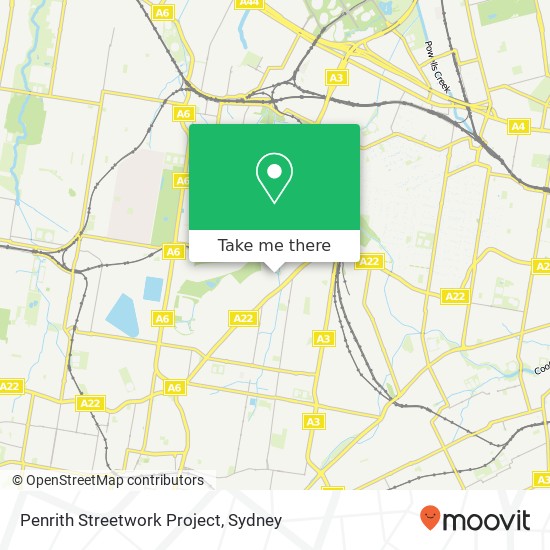 Penrith Streetwork Project map