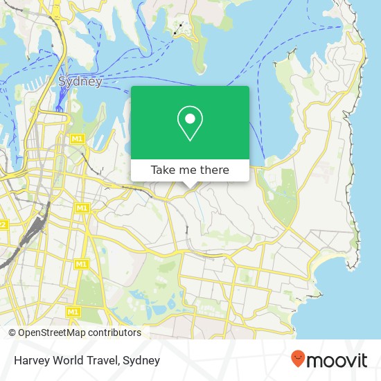 Mapa Harvey World Travel