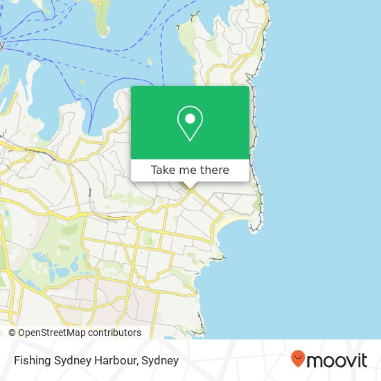 Mapa Fishing Sydney Harbour